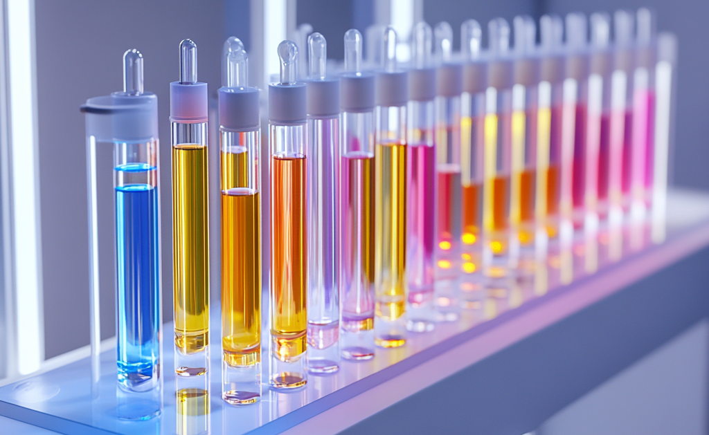 Lab visual showing active skincare ingredients being formulated