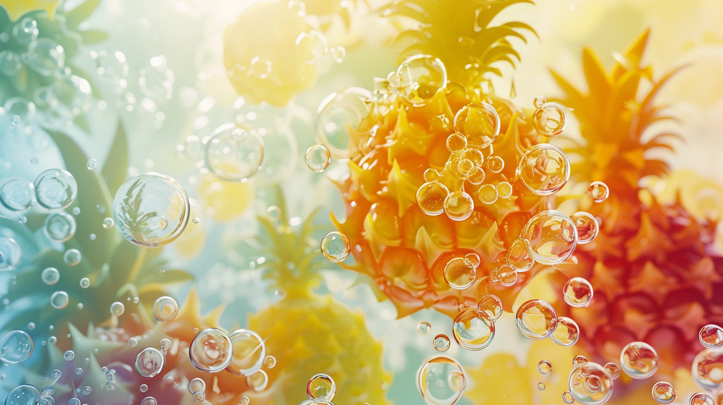 A stylised pineapple visual showing internal ceramide and hydration structure