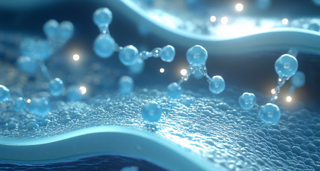 Digital rendering of peptides penetrating skin layers